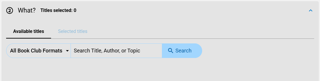 Create book club What section.