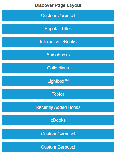 Discover page layout.