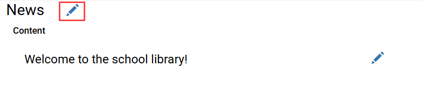 Content block with edit icon highlighted next to the title.