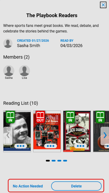 Book Club Abuse Report with options highlighted.